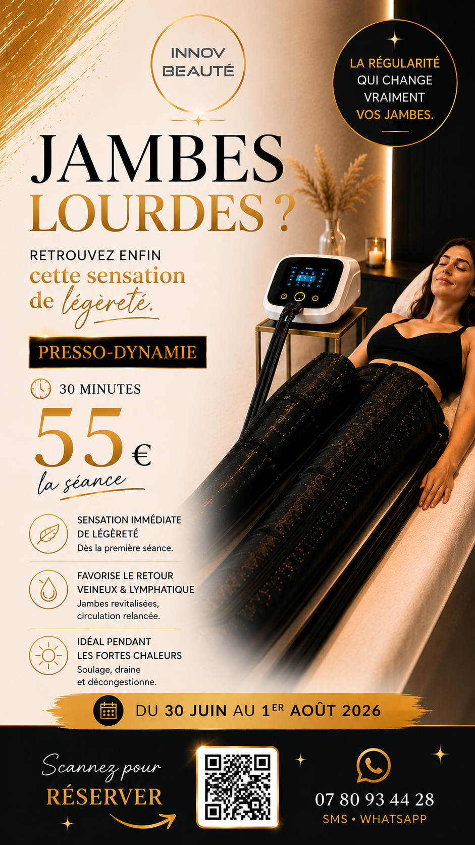 Jambes lourdes ?

30 minutes qui changent votre journée.

55 € la séance

👉 Réservez en ligne. image